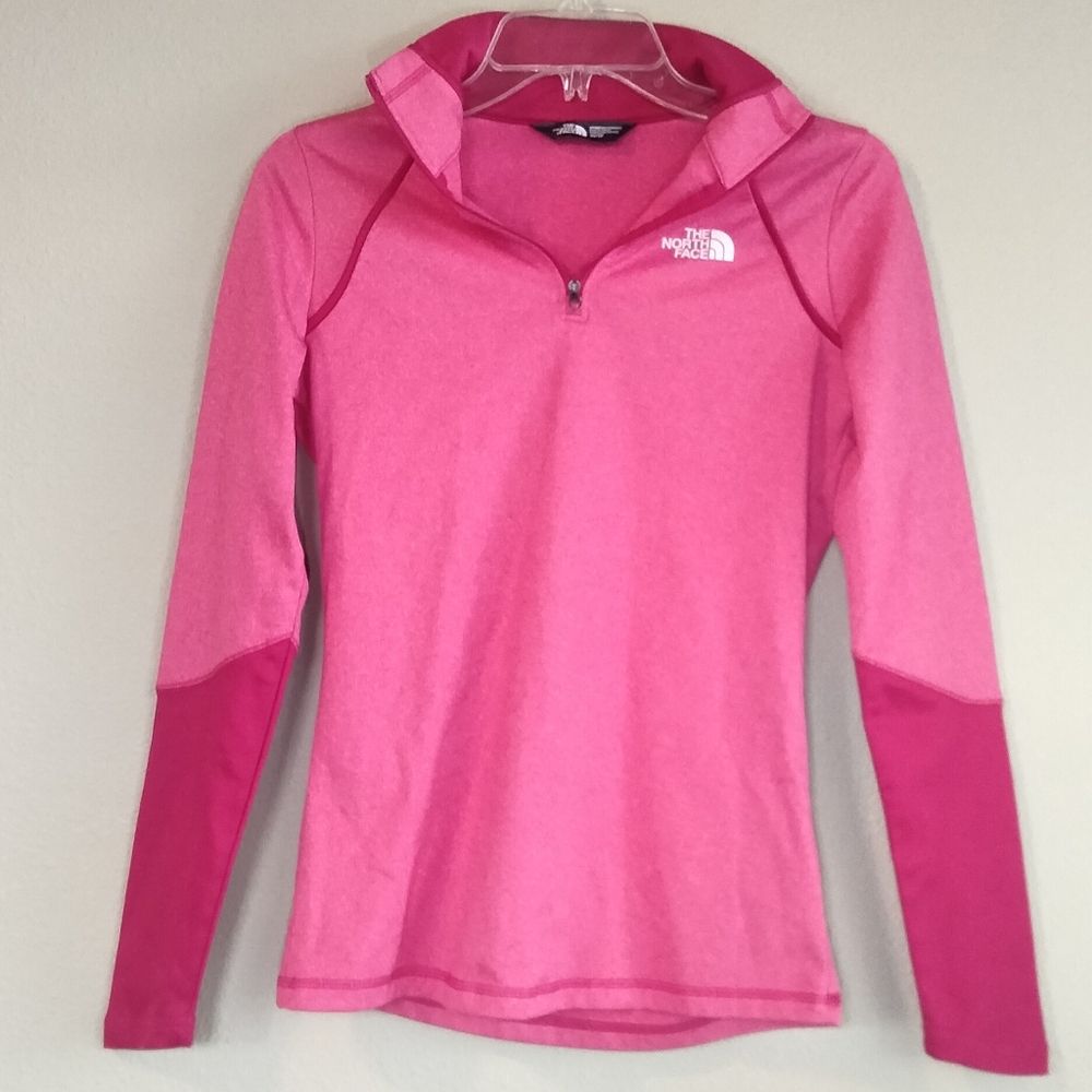 The North Face Women's Pink Long Sleeve Quarter Zip Jacket